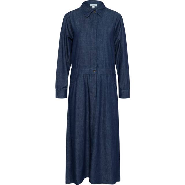Soaked In Luxury Chamy Denim Maxi Dress Deep Blue Denim