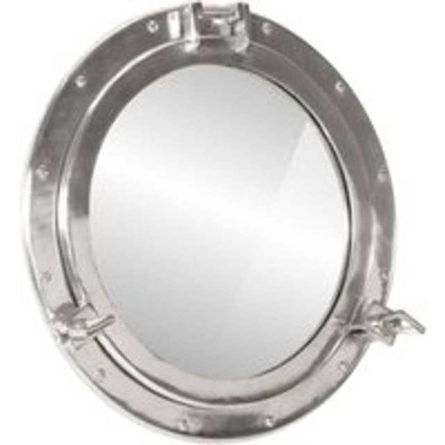 vidaXL Porthole Mirror Wall Hanging Ø50 cm Aluminium and Glass - Brown