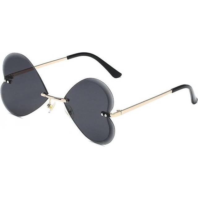 Fashion Heart Rimless Sunglasses Women Fashion Metal Driving Glasses Funny Sunglasses For Halloween Christmas Party