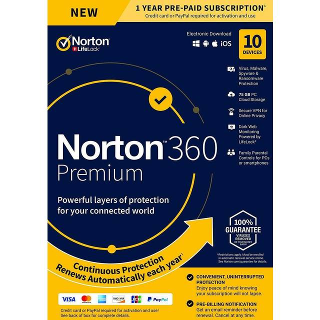 Norton 2025 360 premium 10 devices 1 year antivirus & vpn - delivery by email