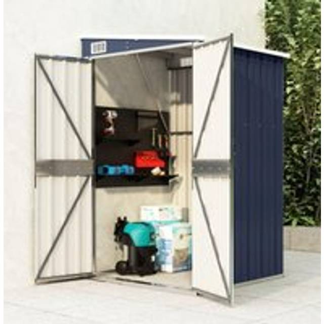 Wall-mounted Garden Shed Anthracite 118x100x178 cm Steel - Black - One Size