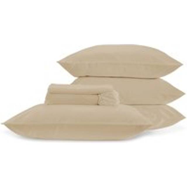 400TC Luxury Cotton Sateen Plain Dye Full Sheet Bundle - Gold - King