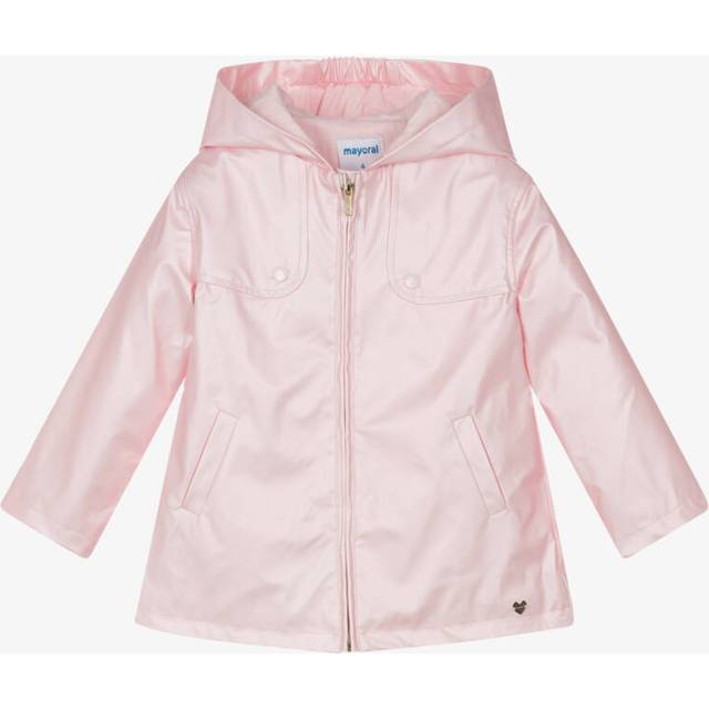 Mayoral Girls Pearly Pink Hooded Raincoat - 18 month