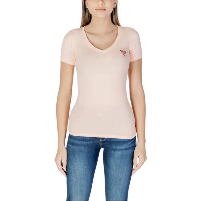V-neck mini triangle t-shirt for women Guess - Rose