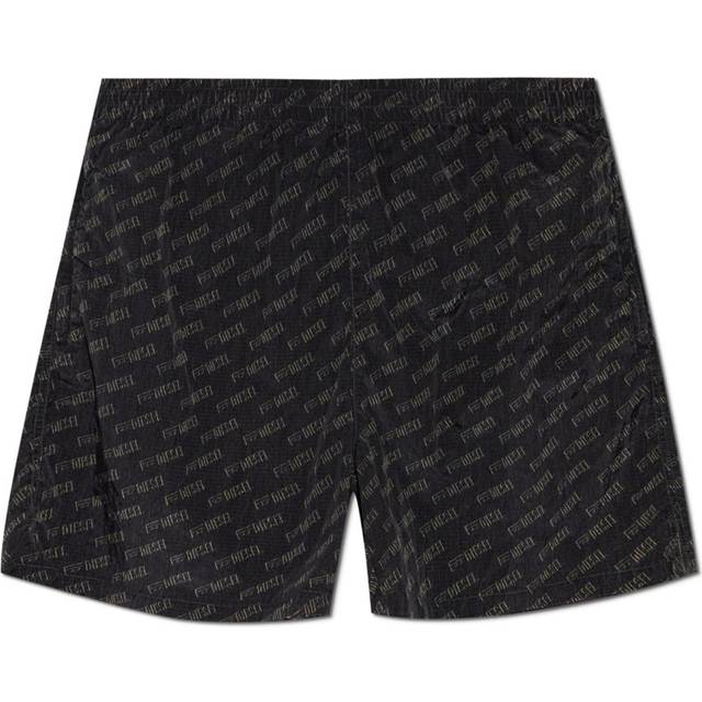 Diesel - Short de bain mi-long avec logo en all-over - Boxers de bain - Homme - Noir - XXL