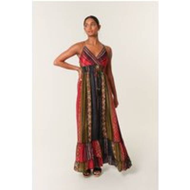 Blue Vanilla Multi Strappy V Neck Maxi Dress - m/l