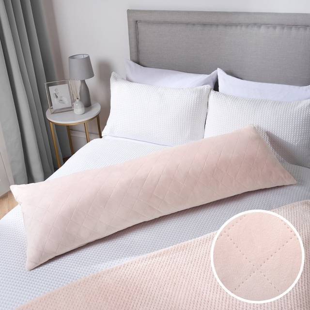 OHS Matte Velvet Pinsonic Bolster Pillow - Blush - Pink