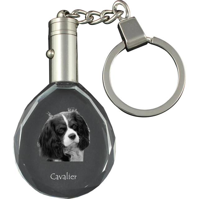 Cavalier King Charles Spaniel - pendant with a photo of a dog, crystal key ring in a gift box, a unique gift by Art-Dog transparent