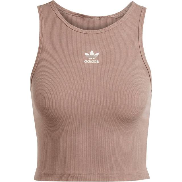 Essentials Ribbed Tank Top - Trace Brown - 2XS