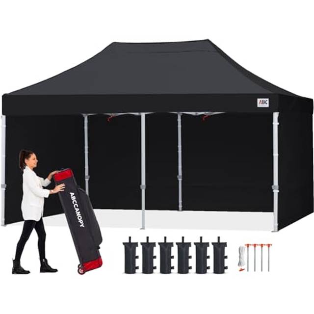 ABCCANOPY Pop Up Gazebo With Side Panels and Door Wall Commercial Shelters Instant Shade And Block Rain,