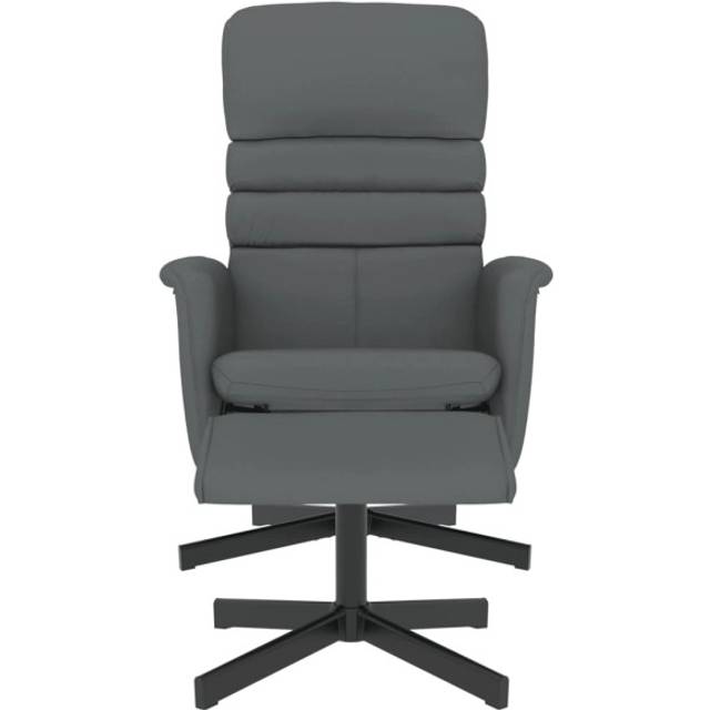 Reclinerfåtölj med fotpall grå konstläder