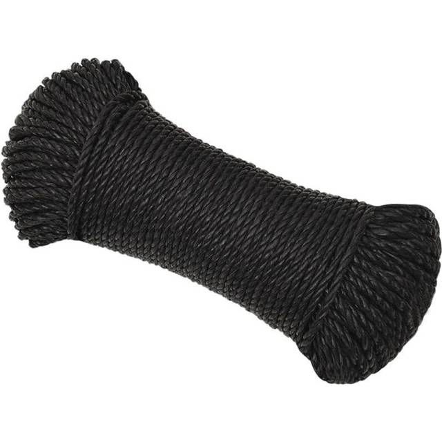 vidaXL Work Rope Black 8 mm 100 m Polypropylene - black