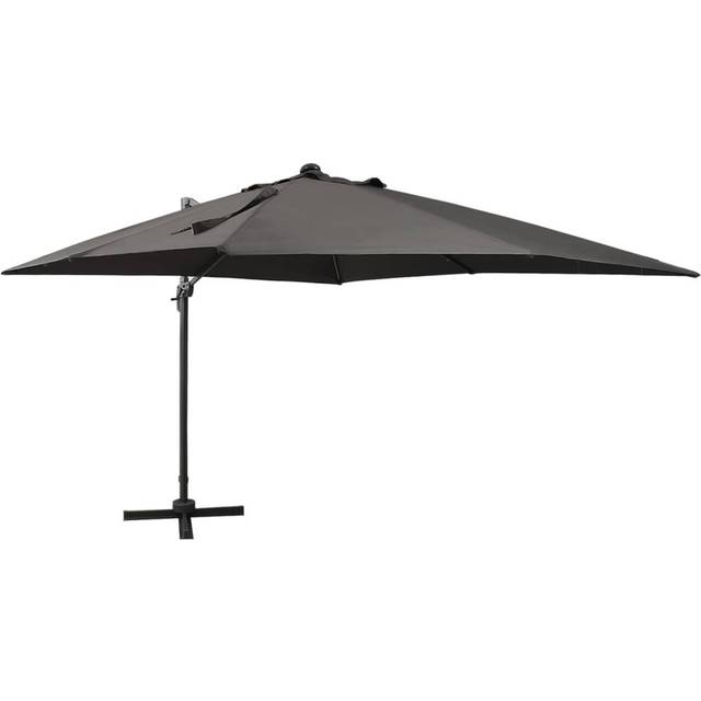 Vidaxl Cantilever Umbrella With Pole And Led Lights Anthracite 300 Cm