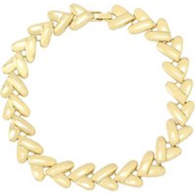 Steve Madden Heart Link Collar Necklace In Metallic Gold - One Size