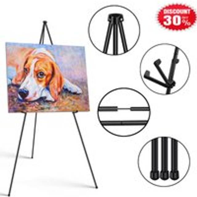 Dayplus - Tripod Painting Easel Artist Field Studio Display Folding White Board Stand uk