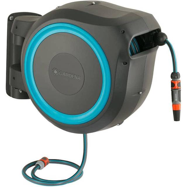 Gardena 35M Wall-Mounted Garden Hose Reel Box  XL Roll-Up Reel 18630-2