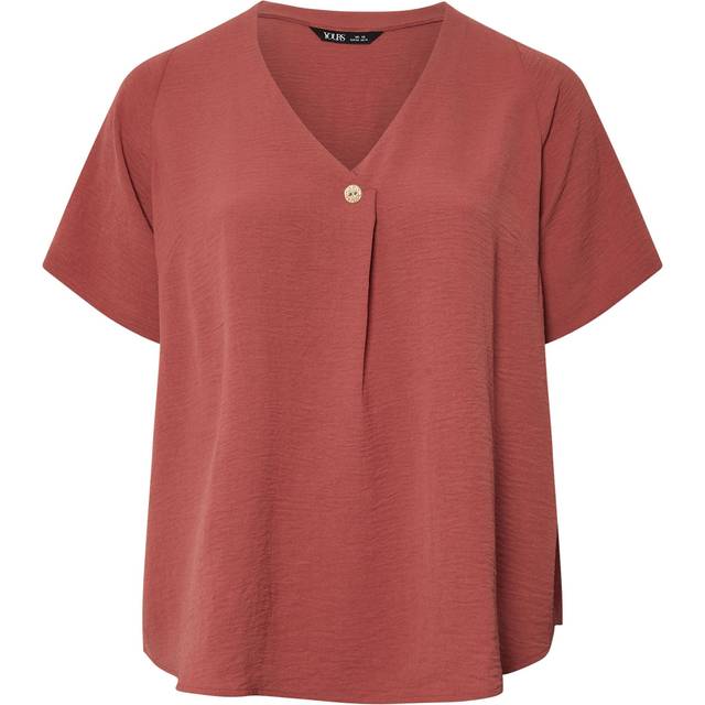 Yours Curve Rust Orange Button Detail Blouse, Women's Curve & Plus Size, Yours - 16