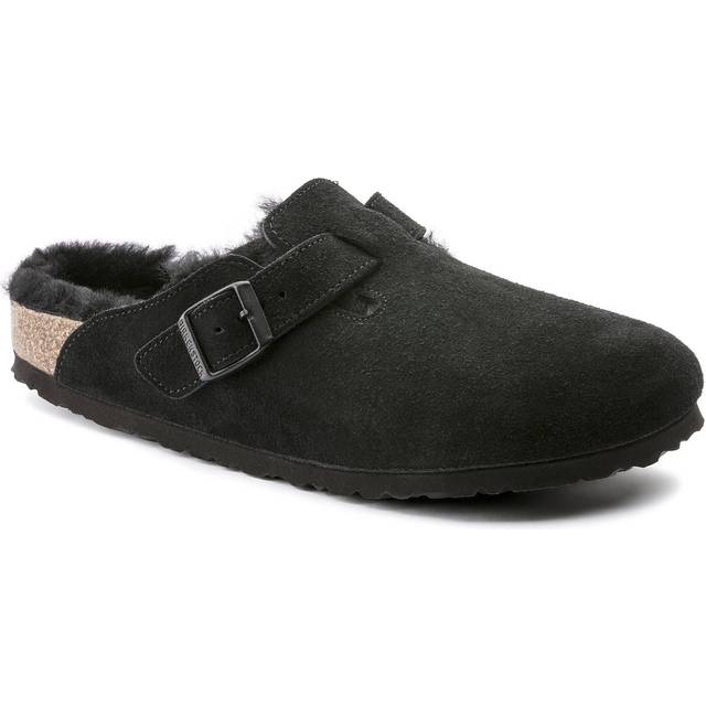Birkenstock Womens Boston Shearling Clogs Black, 6