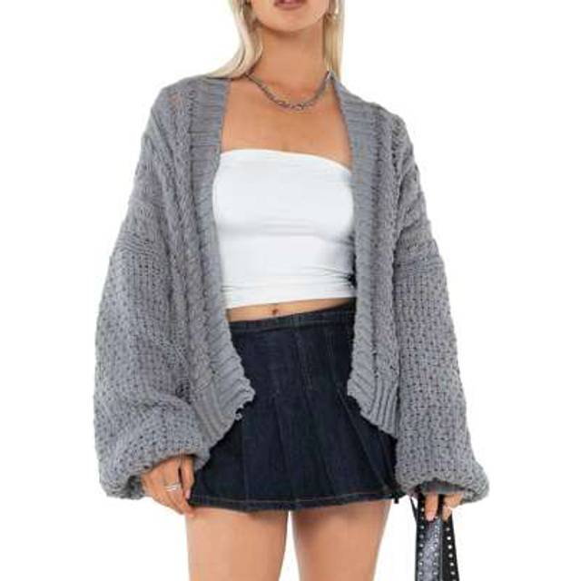 SHEIN Womenacute;S Autumn Winter Knit Cardigan Solid Color Long Sleeve Open Front Knitwear Sweater