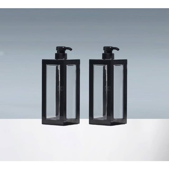 TEMU 2-pack Refillable Rectangular Plastic Soap Dispenser Bottles, Large Capacity, Non-scented, Hand Wash Only - Ideal For Liquid Soap And Lotion