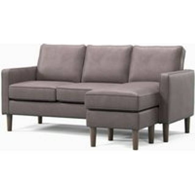 Bexhill Brown, Grey or Tan Faux Leather Reversible L shaped 3 Seater Corner Sofa - One Size