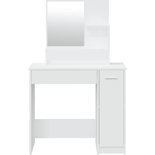 vidaXL Dressing Table with Mirror White 86.5x35x136 cm