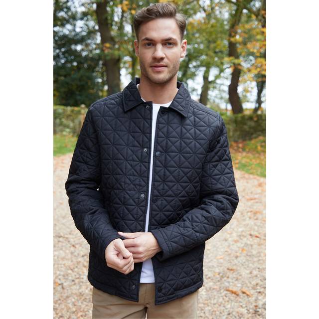 Lightweight Collared Quilted Jacket - Black - L