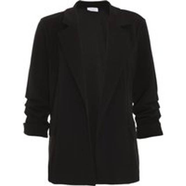 Womens Black Petite Ruched Sleeve Blazer - 20