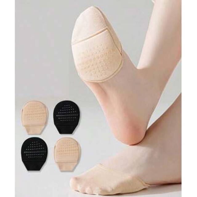 SHEIN 1 Pair Women&#39;s Solid Color Half Palm Liner Socks, Thin Summer Non-Slip Footies For High Heels
