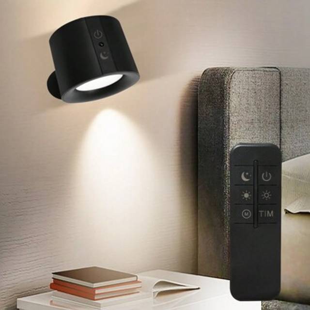 SHEIN 1 PC Wireless Up Down Wall Light With Remote 3 In 1 Light Colors Brightness Dimmable Magnetic 360Â° Rotation USB 5V Rechargeable Wall Sconces Lamp Cor