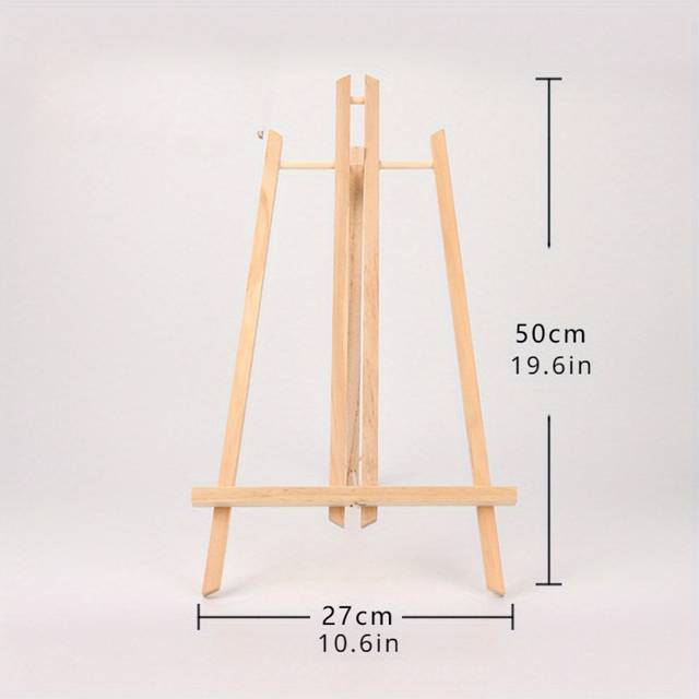 TEMU 1pc Wooden Easel Stand For Painting, Canvas, Art & Crafts - Tripod Design, Portable Desktop Display For Artwork, Photos & Signs