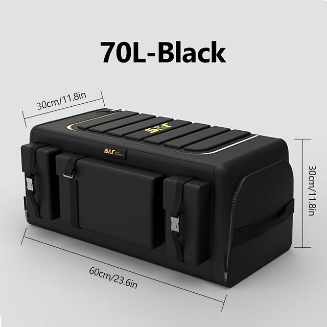 TEMU Multifunctional Car Storage Box, Large Capacity Trunk Organizer For Suvs And Trucks, Durable Oxford Fabric, Foldable, Universal Car Camping Case With 2 Capacity Sizes