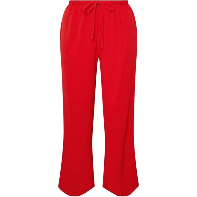 Yours Curve Red Twill Wide Leg Trousers, Women's Curve & Plus Size, Yours - 30-32