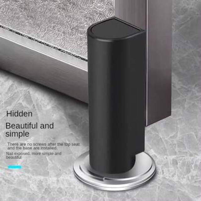 SHEIN Magnetic Door Stopper, Brand New Silent Floor Door Stop With Lighting Anti-Kick Design, Easy Installation, Effective Prevention Of Tripping For Childr