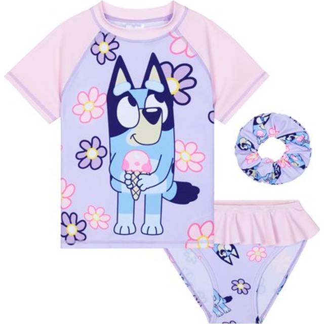 2 Piece Swimsuit with Scrunchie - Lilac - 2-3 Years