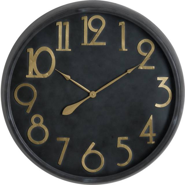 Soho Large Clock - Metal/Wood - L11 x W80 x H80 cm - Black/Brass