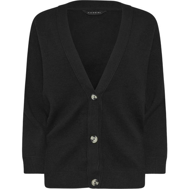 Pixiegirl Petite Black Vneck Button Cardigan 10-12 Pixiegirl | Petite Women's Cardigans