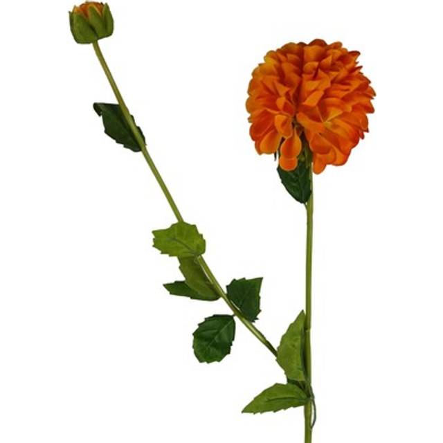 Dhalia pompom artificial flowers orange