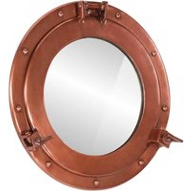vidaXL¬†Porthole Mirror¬†Wall Hanging¬†√ò38 cm¬†Aluminium and Glass - Brown - One Size