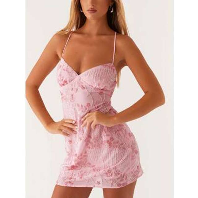 SHEIN Women Y2K Sequin Beaded Mini Dress Sparkle Rhinestone Cami Short Dress Glitter Sleeveless Club Party Short Dresses
