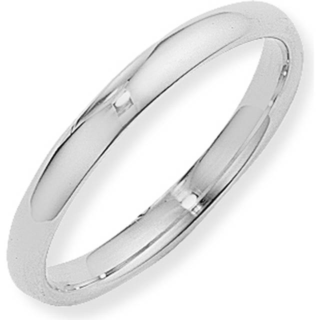 Argentium silver court ring 3mm wedding band size s full uk hallmarks