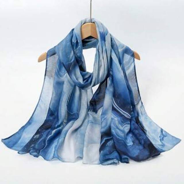 SHEIN 1PC Women Scarves Bohemian Watercolor Veil Hijab,Autumn Head Scarf,Suitable For Daily Wear Abaya Accessories Valentine&#39;s Day Valentines Women Veil