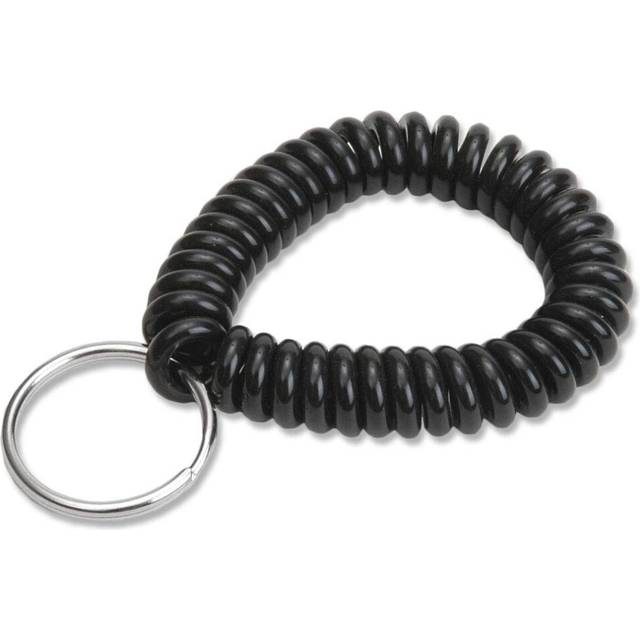 Lucky Line 2  Spiral Wrist Coil with Steel Key Ring  Flexible Wrist Band Key Chain Bracelet  12  Stretch  Color May Vary - 1 Pack