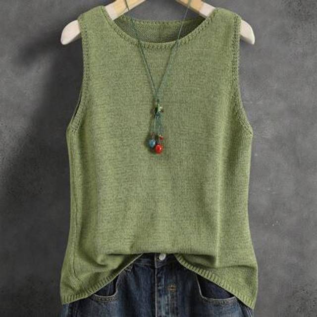 SHEIN Solid Color Knitted Vest For Women, Lightweight Japanese Style Retro Layering Cropped Camisole For Summer