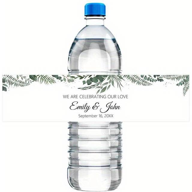 TEMU 30pcs Personalized Labels Bottle Labels Stickers Leaves Decor Customized Name Text Birthdays Wedding Bar Mitzvah Decor