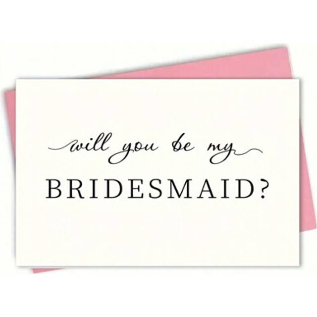 SHEIN 1pc Bridesmaid Proposal Card, Will You Be My Bridesmaid Card, Maid Of Honor Proposal, Small Business Supplies, Thank You Card, Birthday Gift Card, Unc