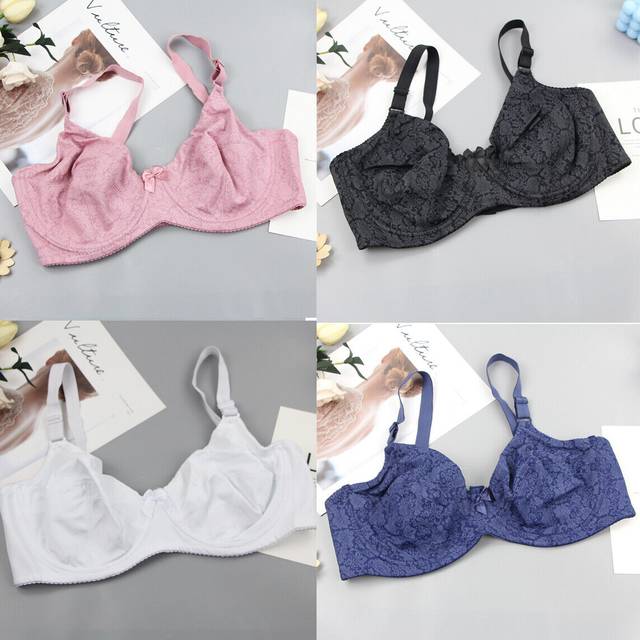 Plus size bra wired non padded full coverage bra minimizer comfort bra floral uk