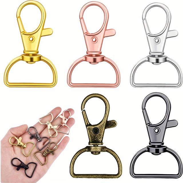 TEMU 20/50pcs Of Rotating Hook Keychain Clips, D-shaped Ring Clips, Hardware For Making Keychains, Lanyards, And Wallet Accessories For Diy Crafts.