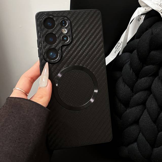 TEMU New Personality Design Weaving Pattern Magnetic Phone Case For Galaxy S22 Ultra S23 Ultra S24 Ultra S25 Ultra S25ultra S24ultra S23ultra S22ultra Phone Protective Case