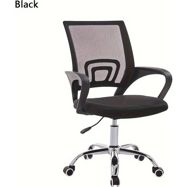 TEMU Ergonomic Adjustable Mesh Office Chair With Lumbar Support, Swivel Desk Chair On Wheels, /grey, 5-star Base For Stability, 360° Rolling, Armrests, Easy Assembly, 220 Lbs